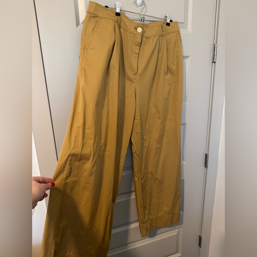 LOFT Mustard Wide-Leg Trousers NWT